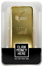 ClawMoneyHere Gold Bar Power Bank - Place Money Here