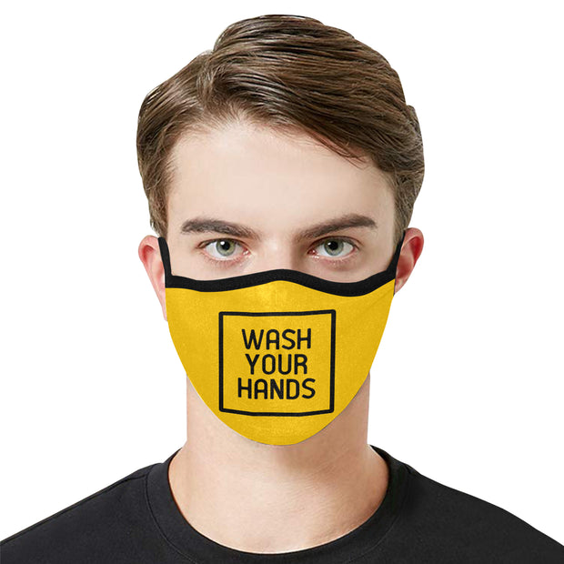 PMH Wash Your Hands Face Mask Yellow (2 Carbon Filters Included) - Place Money Here
