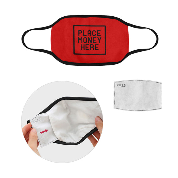 PMH Logo Face Mask Red (2 Carbon Filters Included) - Place Money Here