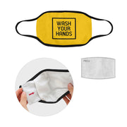 PMH Wash Your Hands Face Mask Yellow (2 Carbon Filters Included) - Place Money Here