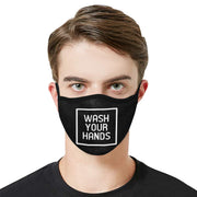 PMH Wash Your Hands Face Mask Black (2 Carbon Filters Included) - Place Money Here