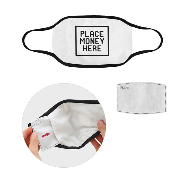 PMH Logo Face Mask White (2 Carbon Filters Included) - Place Money Here