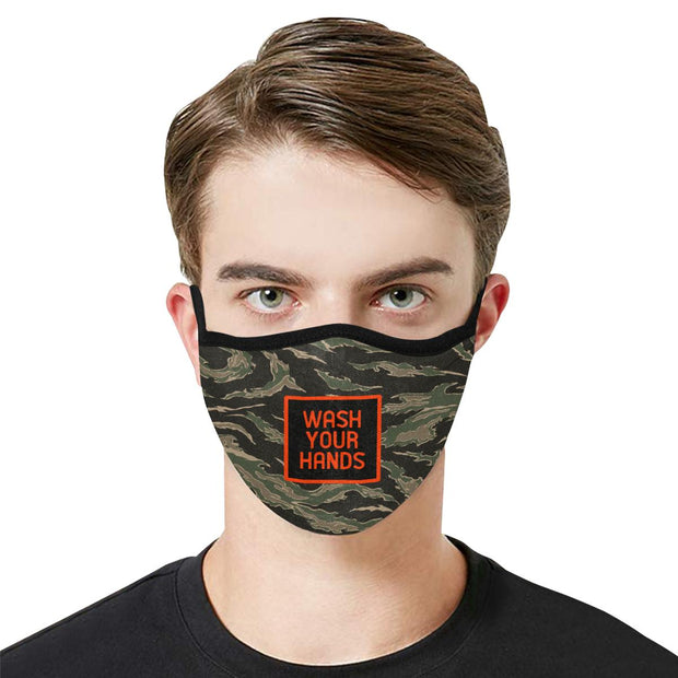 PMH Wash Your Hands Face Mask Tiger Camo (2 Carbon Filters Included) - Place Money Here