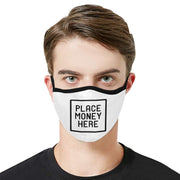 PMH Logo Face Mask White (2 Carbon Filters Included) - Place Money Here