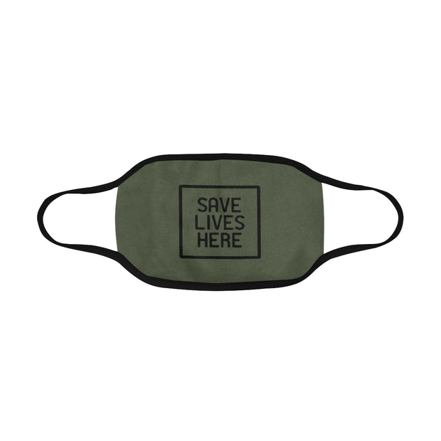 PMH Save Lives Here Face Mask Army Green (2 Carbon Filters Included)