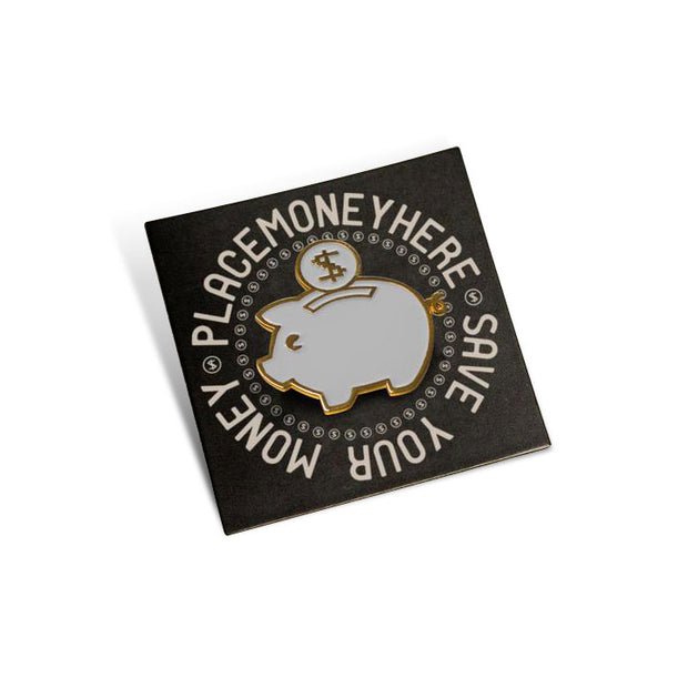 PlaceMoneyHere™ Glow in the Dark Piggy Bank Pin - Place Money Here