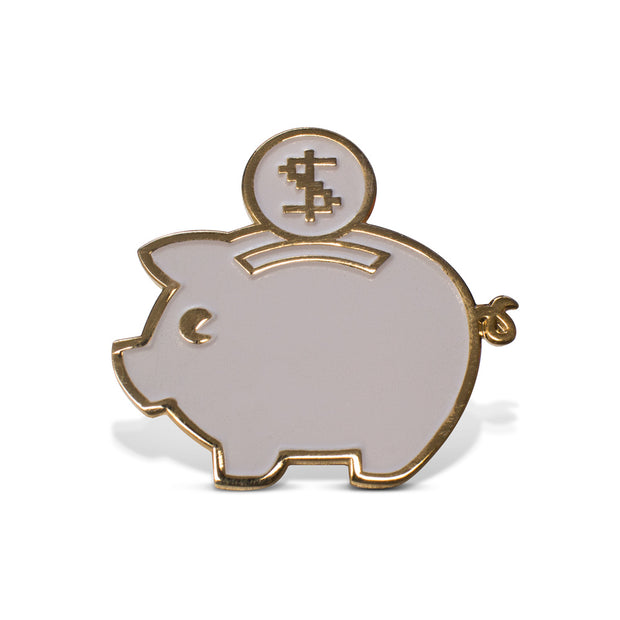 PlaceMoneyHere™ Glow in the Dark Piggy Bank Pin - Place Money Here
