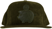 PMH SUEDE ARMY GREEN BANK CAP - Place Money Here