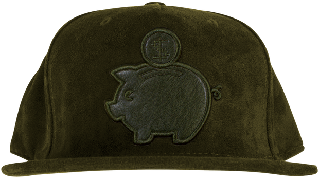 PMH SUEDE ARMY GREEN BANK CAP - Place Money Here